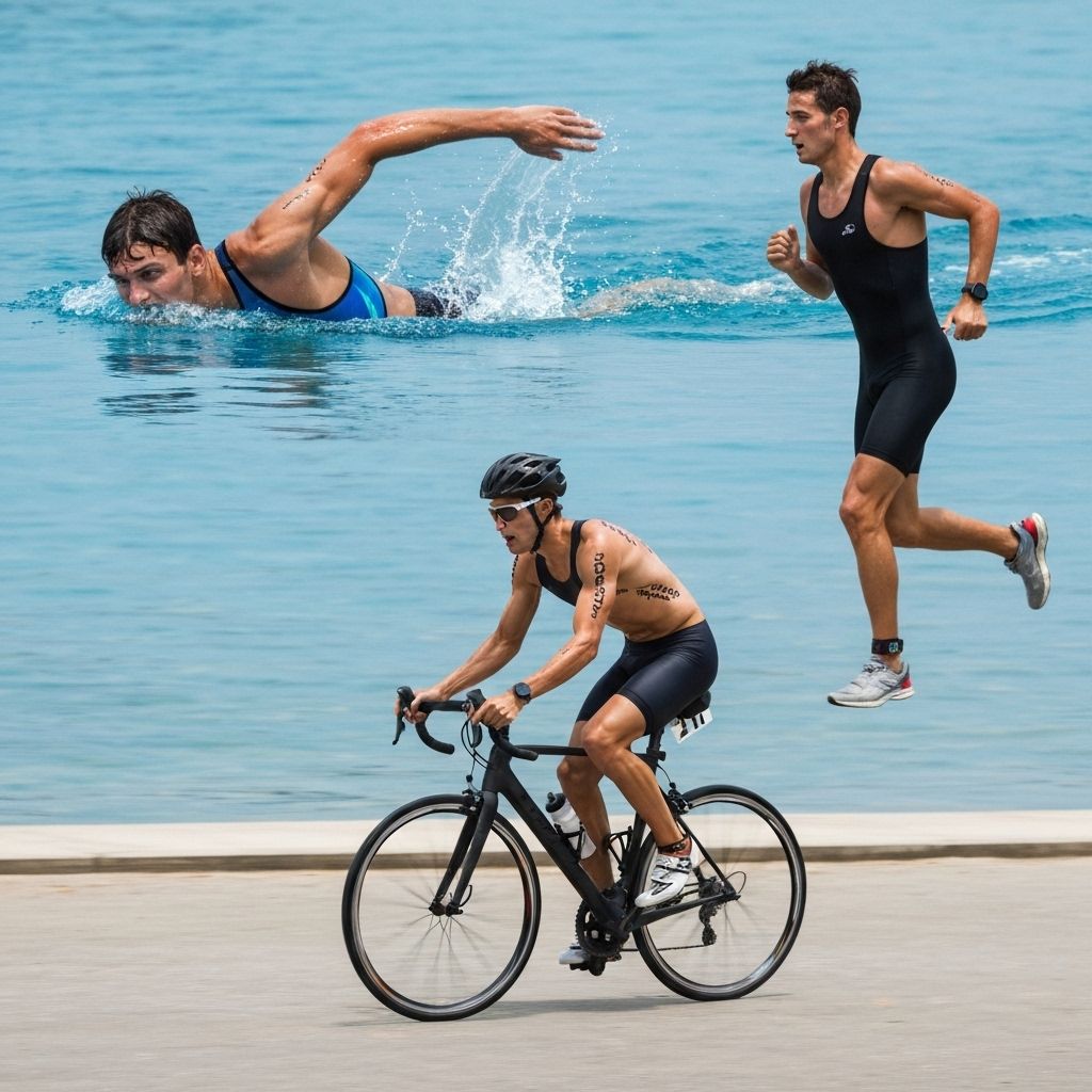 Triathlon athlete in action